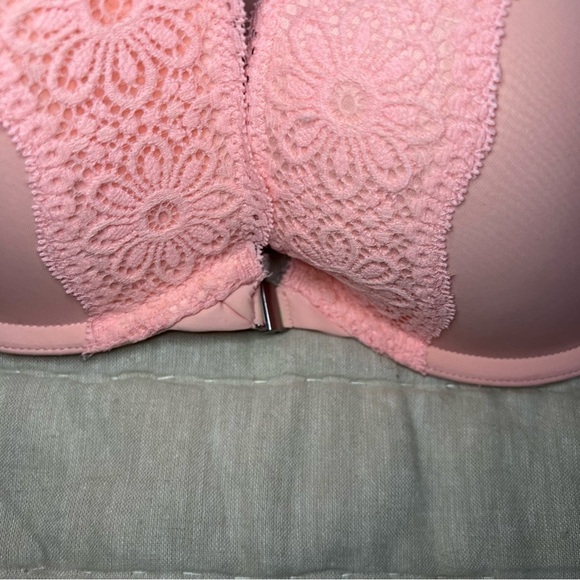 Aerie Light Pink Lace Trimmed Underwire Racerback Push Up Bra Size 32DDD - Picture 6 of 11